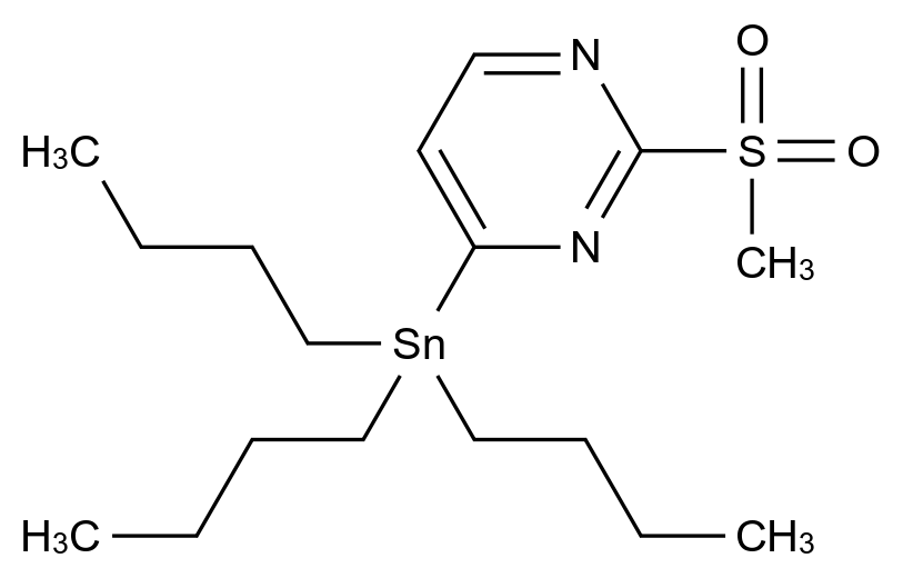  2-(Methylsulfonyl)-4-(tributylstannyl)pyrimidine CAS 123061-52-9 结构式 Chemical Structure