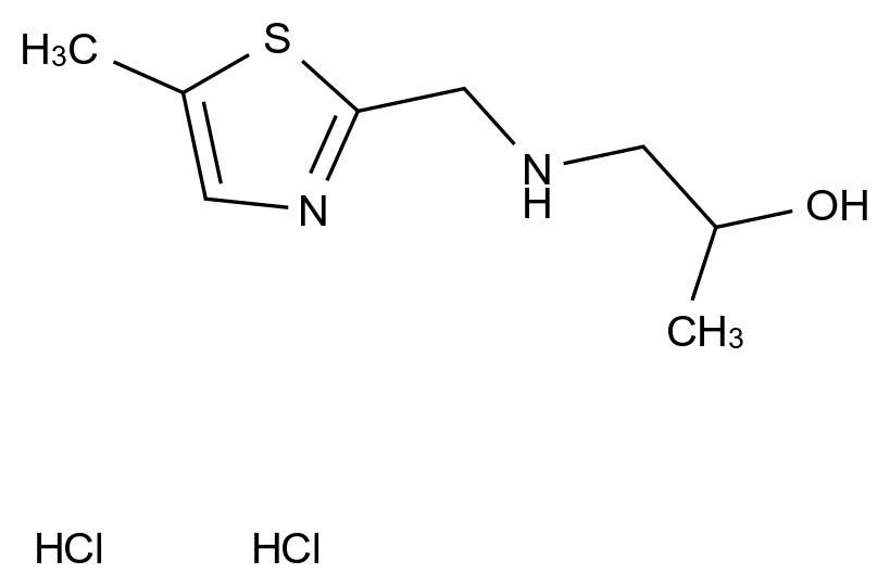  1-{[(5-Methyl-1,3-thiazol-2-yl)methyl]-amino}propan-2-ol dihydrochloride CAS 1332529-36-8 结构式 Chemical Structure