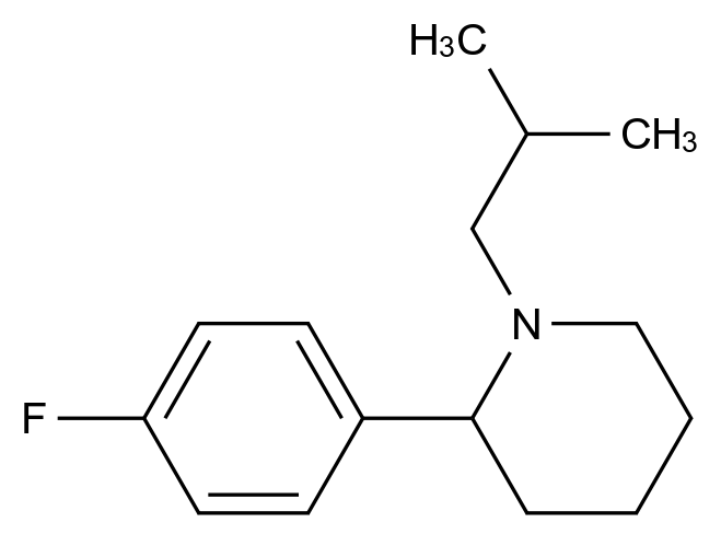  2-(4-Fluorophenyl)-1-isobutylpiperidine CAS 1355178-78-7 结构式 Chemical Structure