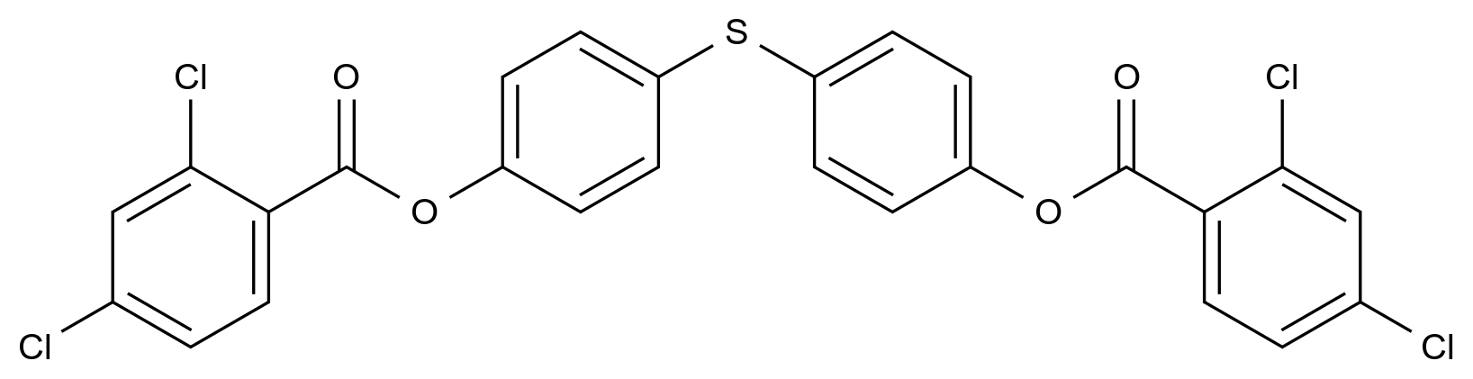 硫代双(4,1-亚苯基)-双(2,4-二氯苯甲酸酯) Thiobis(4,1-phenylene) Bis(2,4-dichlorobenzoate) CAS 1363166-13-5 结构式 Chemical Structure