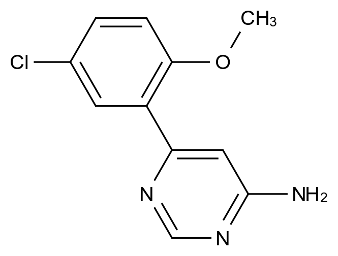  6-(5-Chloro-2-methoxyphenyl)pyrimidin-4-amine CAS 1369020-39-2 结构式 Chemical Structure
