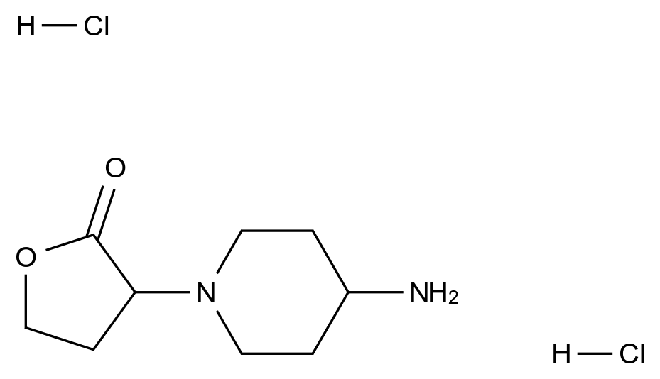  3-(4-Aminopiperidin-1-yl)oxolan-2-one dihydrochloride CAS 1423024-76-3 结构式 Chemical Structure