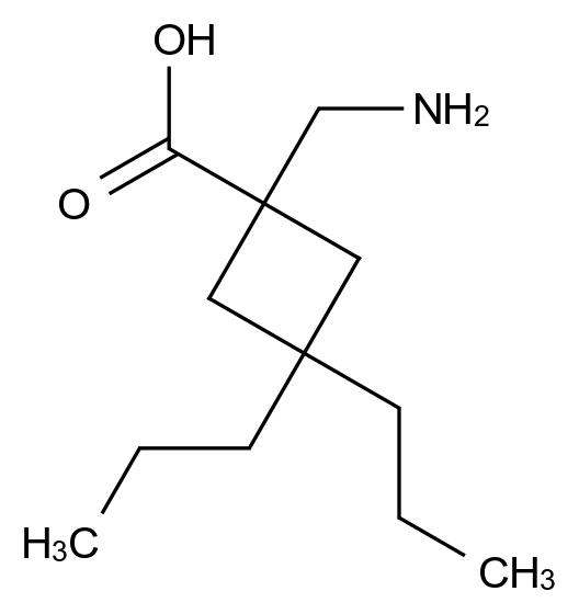  1-(Aminomethyl)-3,3-dipropylcyclobutane-1-carboxylic acid CAS 1481894-29-4 结构式 Chemical Structure