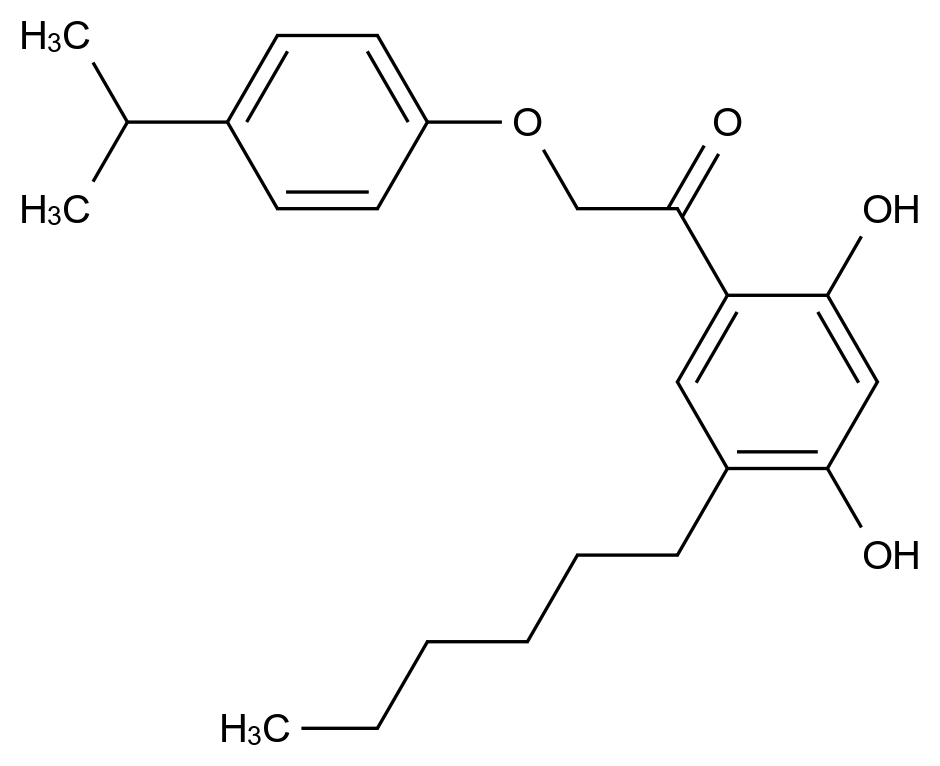  1-(5-Hexyl-2,4-dihydroxyphenyl)-2-(4-isopropylphenoxy)ethan-1-one CAS 1532534-68-1 结构式 Chemical Structure