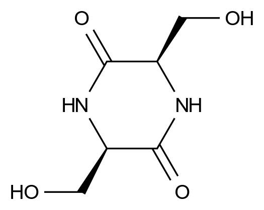  (3R,6R)-3,6-bis(hydroxymethyl)piperazine-2,5-dione CAS 15996-17-5 结构式 Chemical Structure