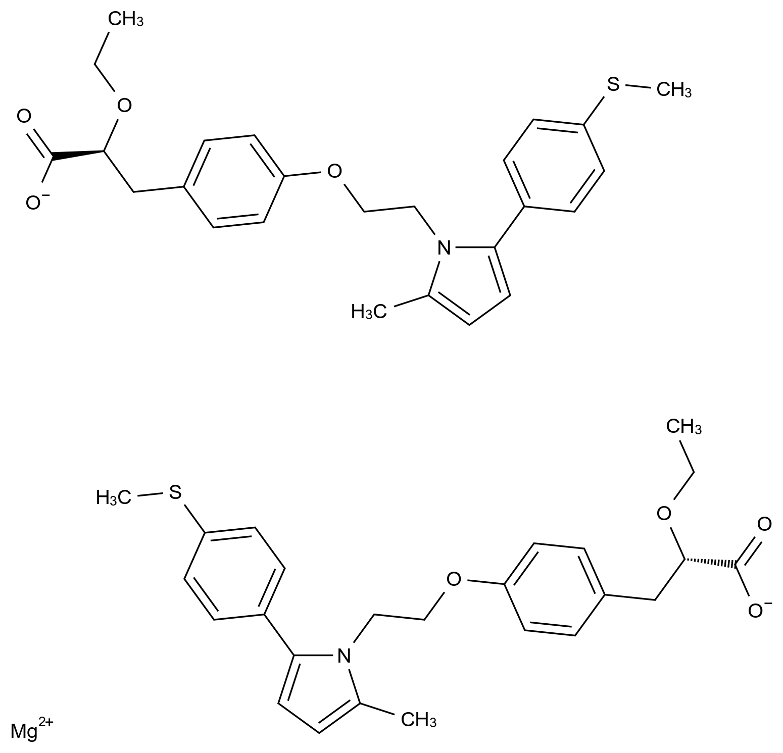  Saroglitazar Magnesium CAS 1639792-20-3 结构式 Chemical Structure