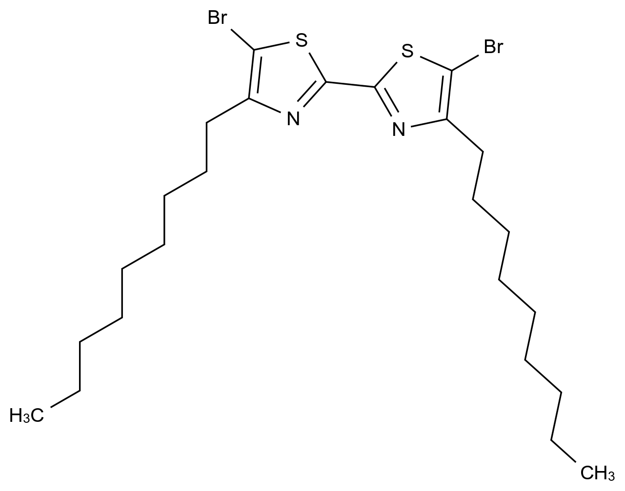  5,5'-Dibromo-4,4'-dinonyl-2,2'-bithiazole CAS 172100-44-6 结构式 Chemical Structure