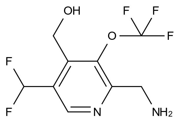  2-(Aminomethyl)-5-(difluoromethyl)-3-(trifluoromethoxy)pyridine-4-methanol CAS 1806069-43-1 结构式 Chemical Structure