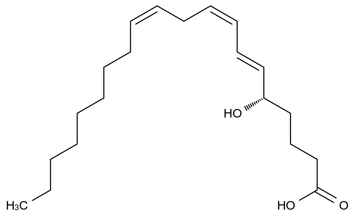  (S,6Z,8Z,11Z)-5-Hydroxyicosa-6,8,11-trienoic acid CAS 195061-94-0 结构式 Chemical Structure