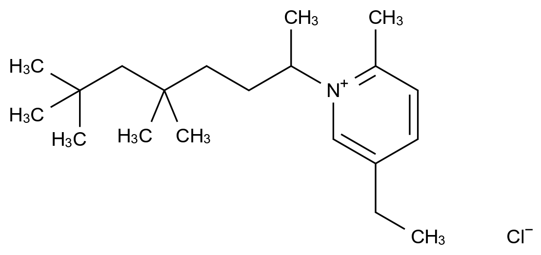 5-Ethyl-2-methyl-1-(5,5,7,7-tetramethyloctan-2-yl)pyridin-1-ium chloride 结构式