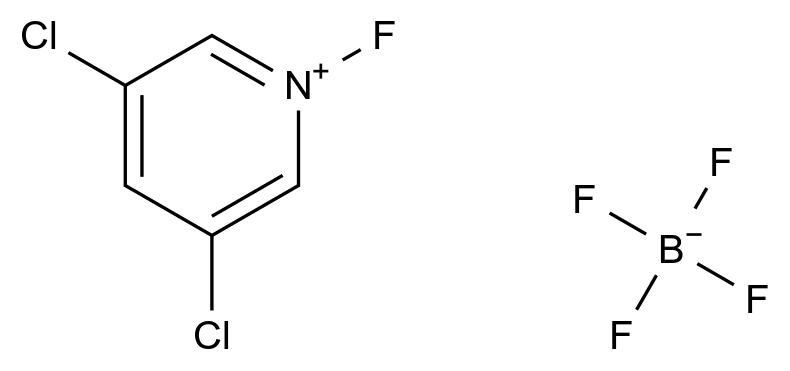 3,5-二氯-1-氟吡啶-1-鎓四氟硼酸盐 N-fluoro-3,5-dichloropyridiniumtetrafluoroborate CAS 109705-15-9 结构式 Chemical Structure
