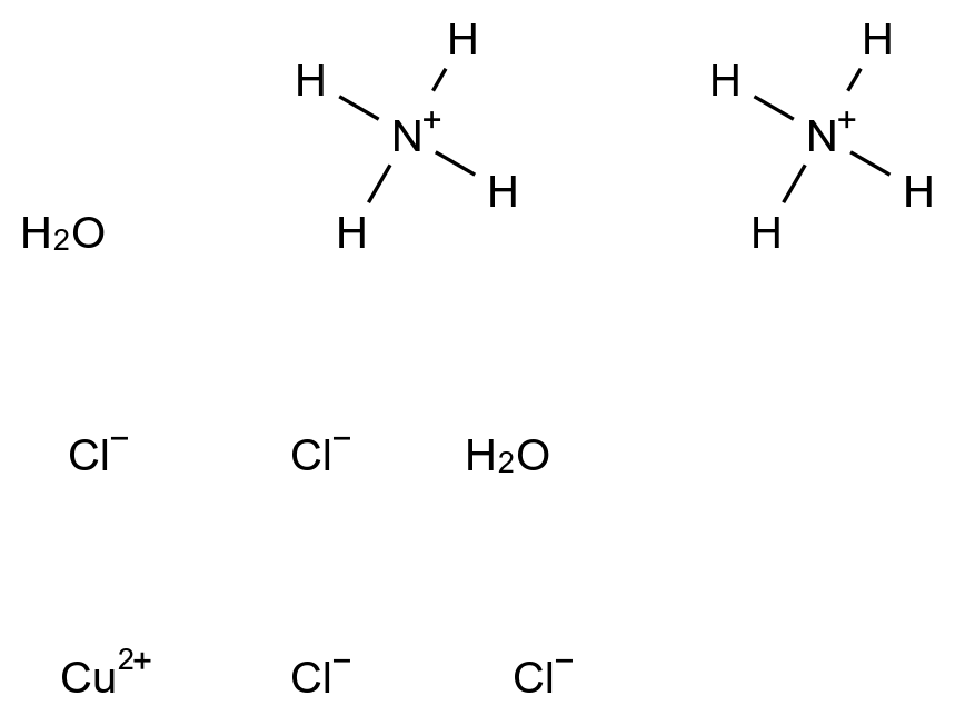 銅 Copper(ii)diammoniumchloridedihydrate CAS 11084-87-0 结构式 Chemical Structure