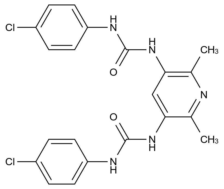  1,1'-(2,6-Dimethylpyridine-3,5-diyl)bis(3-(4-chlorophenyl)urea) CAS 111233-11-5 结构式 Chemical Structure