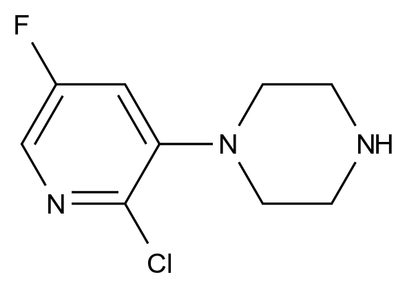  1-(2-Chloro-5-fluoropyridin-3-yl)piperazine CAS 1121600-42-7 结构式 Chemical Structure