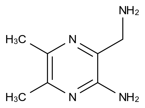  3-(Aminomethyl)-5,6-dimethylpyrazin-2-amine CAS 113238-60-1 结构式 Chemical Structure