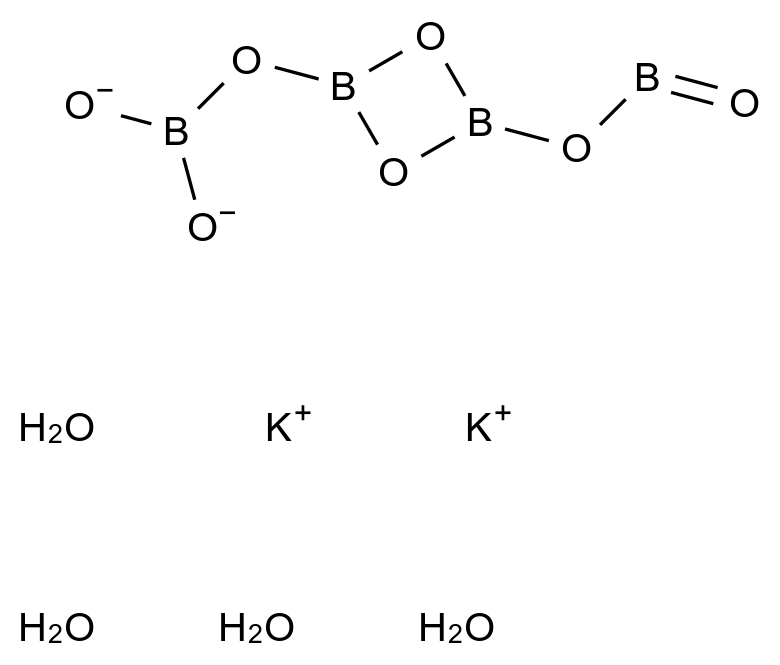 四硼酸钾 四水合物 Potassium tetraborate tetrahydrate CAS 12045-78-2 结构式 Chemical Structure