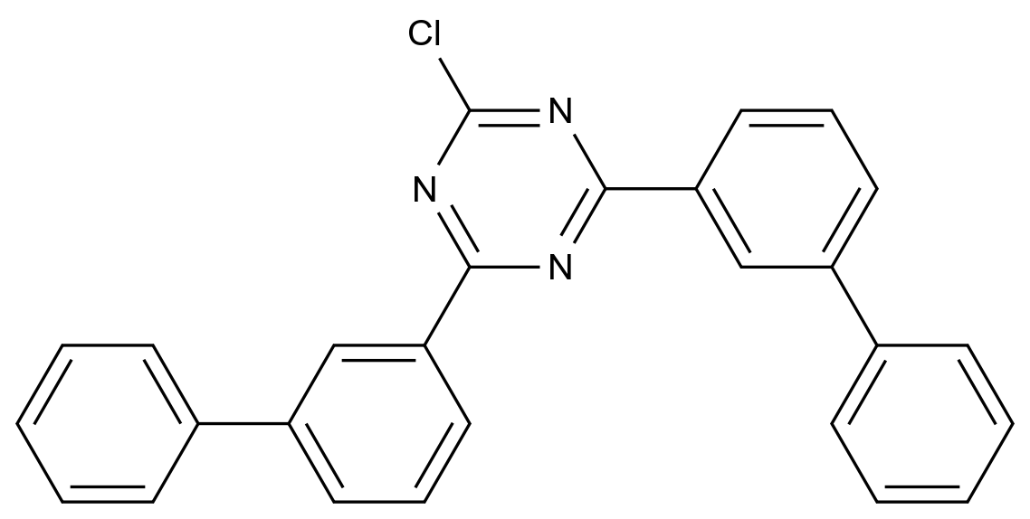 2,4-二(3-联苯基)-6-氯-1,3,5-三嗪 2,4-Di(3-biphenylyl)-6-chloro-1,3,5-triazine CAS 1205748-61-3 结构式 Chemical Structure