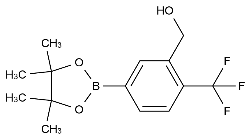  (5-(4,4,5,5-Tetramethyl-1,3,2-dioxaborolan-2-yl)-2-(trifluoromethyl)phenyl)methanol CAS 1220219-33-9 结构式 Chemical Structure