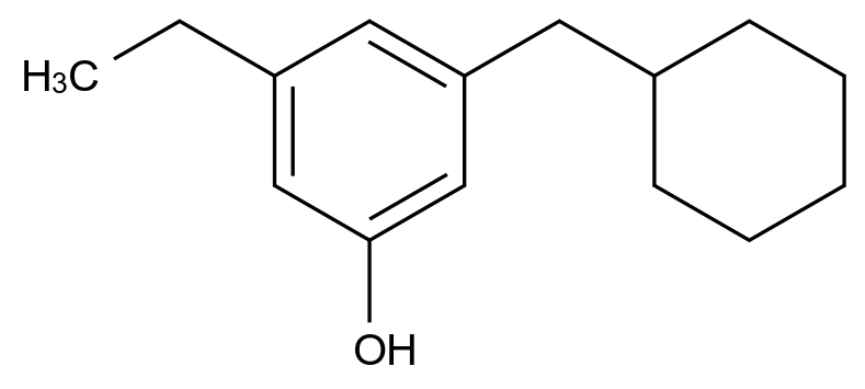  3-(Cyclohexylmethyl)-5-ethylphenol CAS 1243364-99-9 结构式 Chemical Structure