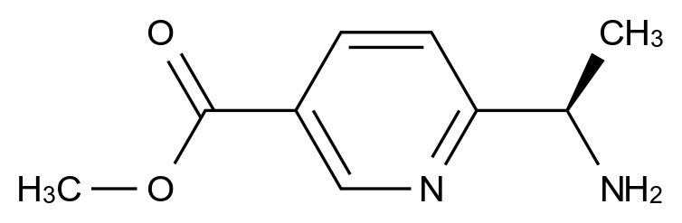  (R)-Methyl 6-(1-aminoethyl)nicotinate CAS 1259710-13-8 结构式 Chemical Structure