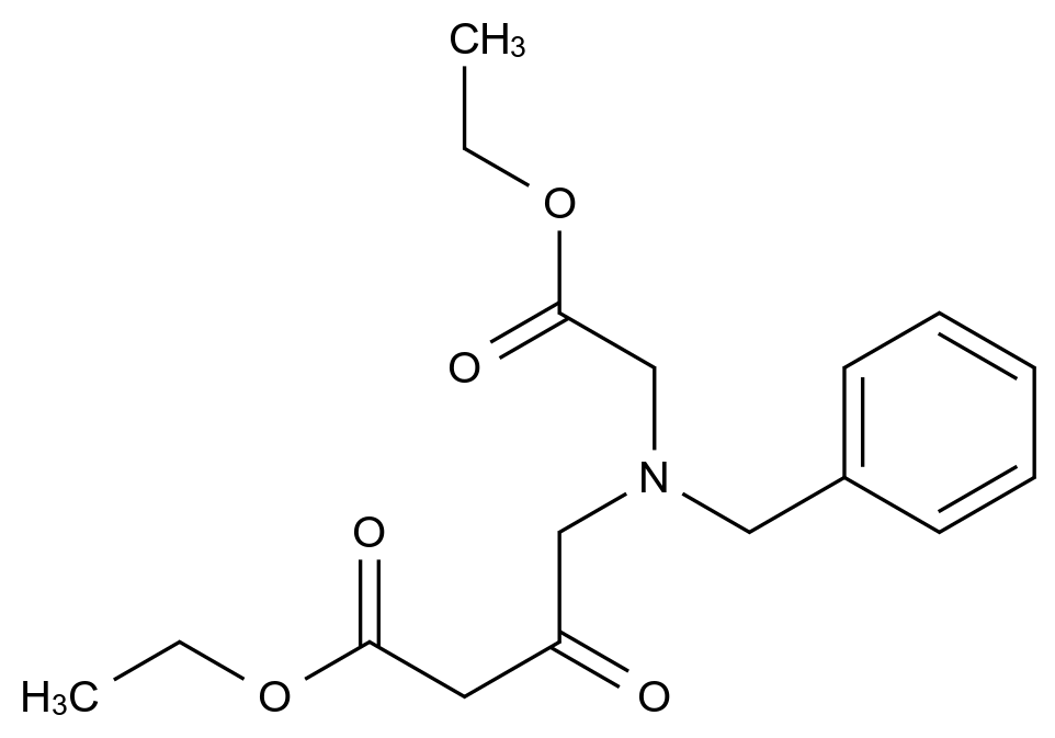 Ethyl 4-(benzyl(2-ethoxy-2-oxoethyl)amino)-3-oxobutanoate CAS 1260666-83-8 chemical structure
