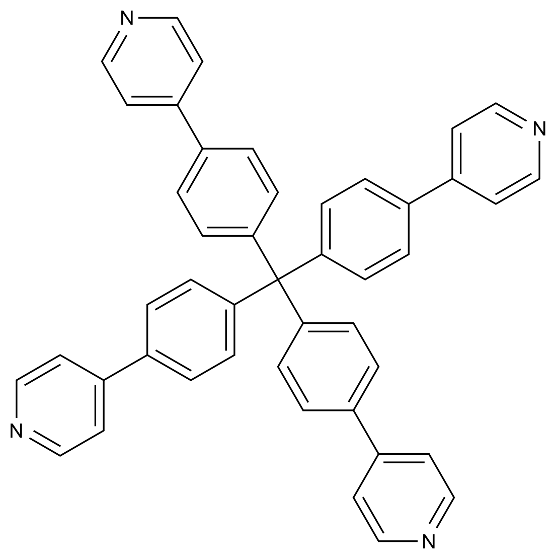  Tetrakis(4-(pyridin-4-yl)phenyl)methane CAS 1319736-15-6 结构式 Chemical Structure