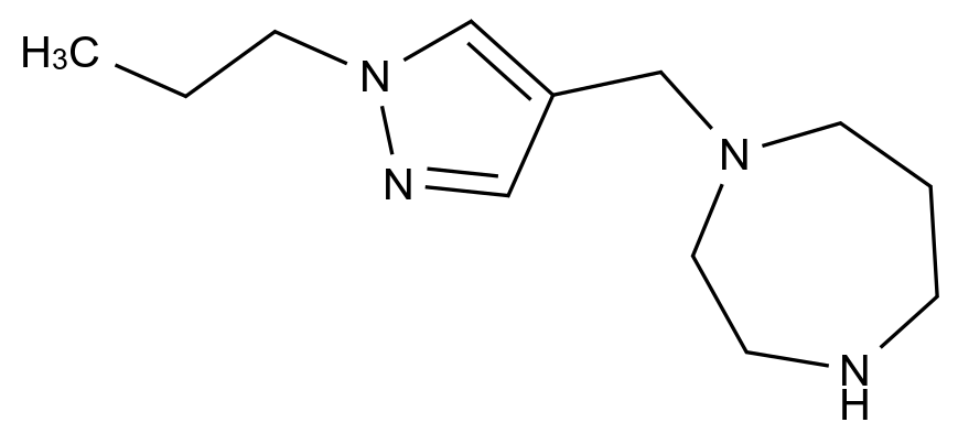 1-[(1-propyl-1H-pyrazol-4-yl)methyl]-1,4-diazepane 1-[(1-propyl-1H-pyrazol-4-yl)methyl]-1,4-diazepane CAS 1354953-94-8 结构式 Chemical Structure