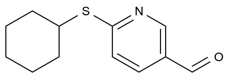  6-(Cyclohexylthio)nicotinaldehyde CAS 1355237-45-4 结构式 Chemical Structure