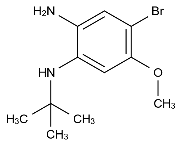  4-Bromo-N1-(tert-butyl)-5-methoxybenzene-1,2-diamine CAS 1373232-55-3 结构式 Chemical Structure