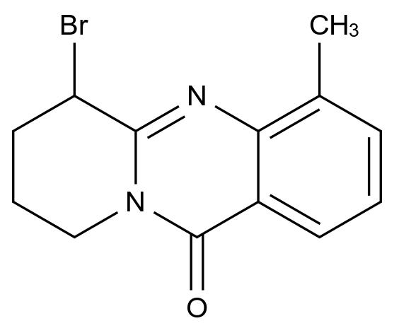  6-Bromo-4-methyl-6,7,8,9-tetrahydro-11H-pyrido[2,1-b]quinazolin-11-one CAS 1375473-22-5 结构式 Chemical Structure