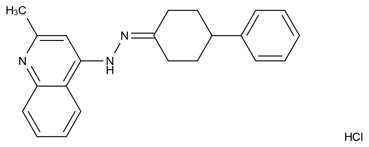  2-Methyl-4-(2-(4-phenylcyclohexylidene)hydrazinyl)quinoline hydrochloride CAS 1421497-63-3 结构式 Chemical Structure