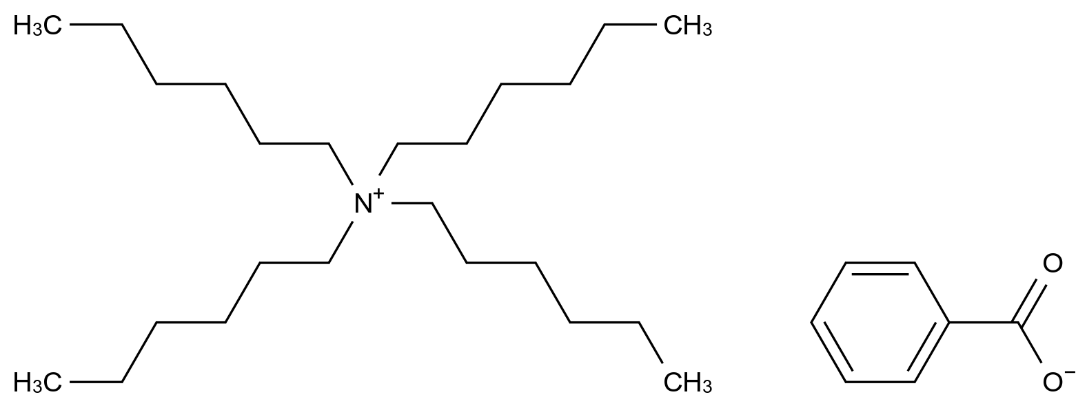  Tetrahexylammonium benzoate CAS 16436-29-6 结构式 Chemical Structure
