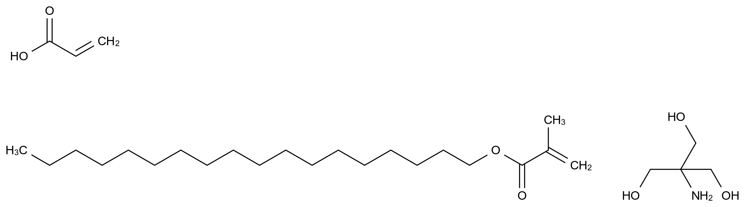  2-Propenoic acid, 2-methyl-, octadecyl ester, polymer with 2-propenoic acid, compd. with 2-amino-2-(hydroxymethyl)-1,3-propanediol CAS 167078-17-3 结构式 Chemical Structure