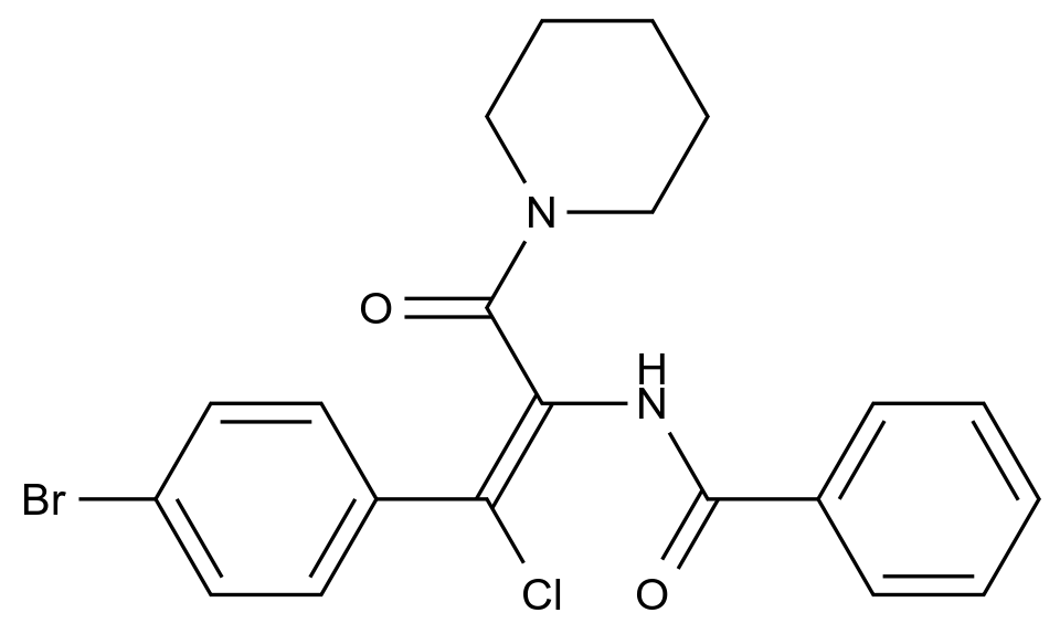  (Z)-N-(1-(4-Bromophenyl)-1-chloro-3-oxo-3-(piperidin-1-yl)prop-1-en-2-yl)benzamide CAS 1800044-79-4 结构式 Chemical Structure