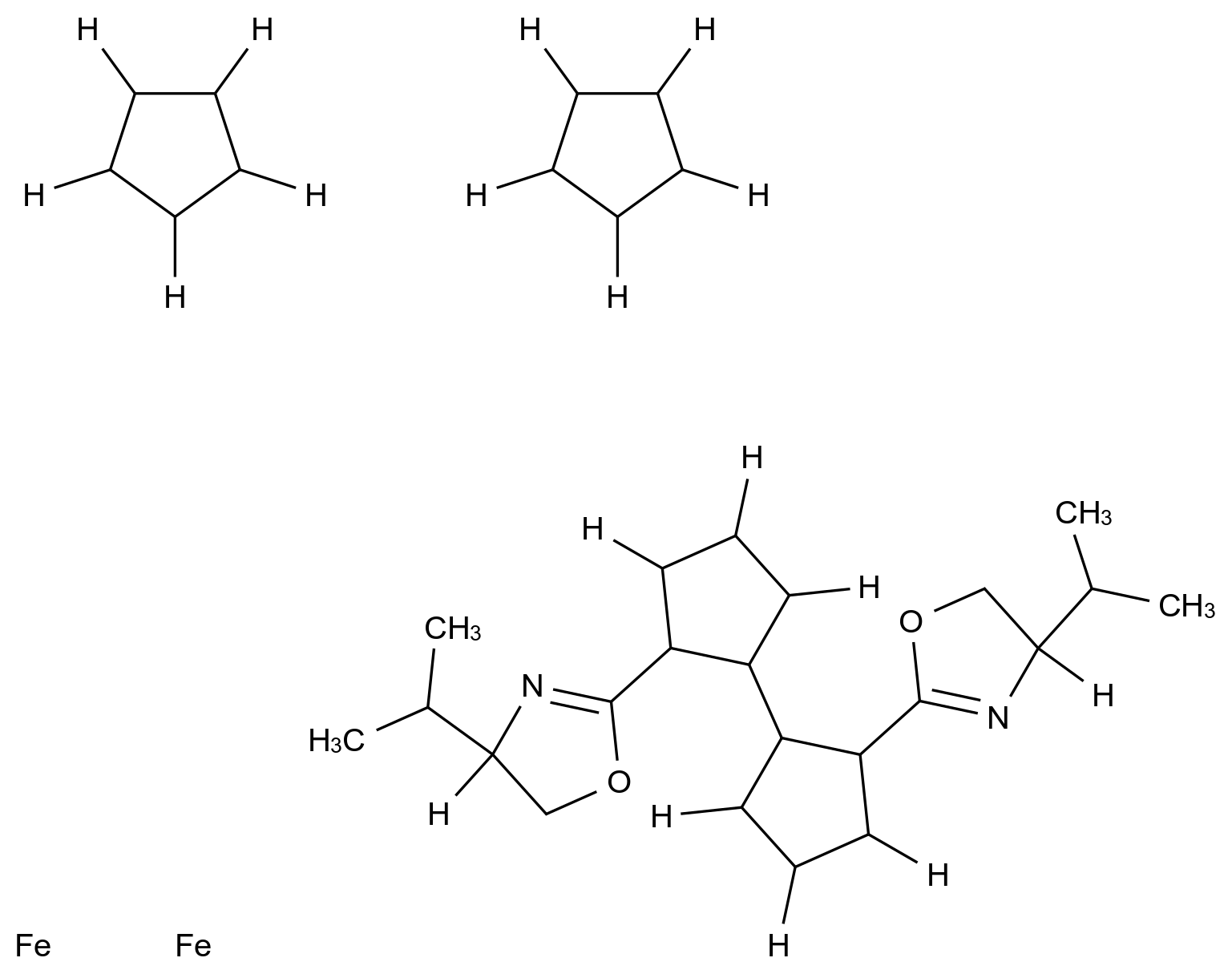  (S,S'')-2,2''-Bis[(S)-4-isopropyloxazolin-2-yl]-1,1''-biferrocene CAS 190601-12-8 结构式 Chemical Structure