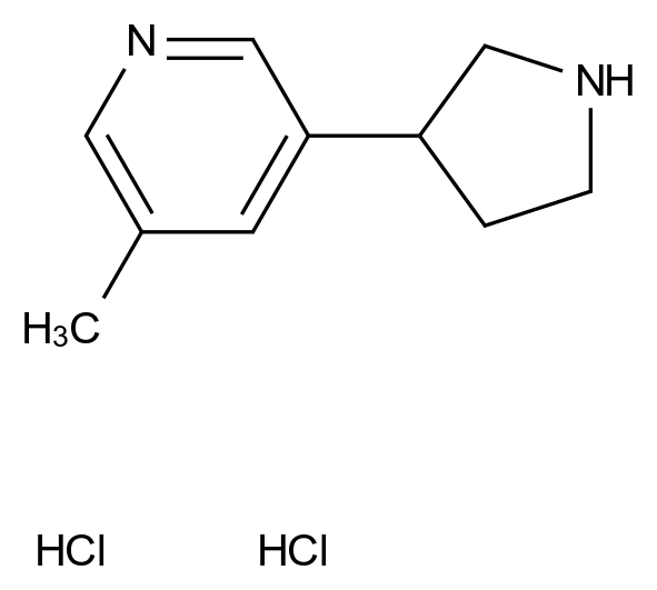3-methyl-5-(pyrrolidin-3-yl)pyridine dihydrochloride 3-methyl-5-(pyrrolidin-3-yl)pyridine dihydrochloride CAS 1909320-29-1 结构式 Chemical Structure