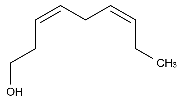 (3Z,6Z)-3,6-壬二烯-1-醇 (3Z,6Z)-3,6-Nonadien-1-ol CAS 53046-97-2 结构式 Chemical Structure