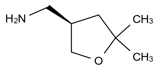  (R)-(5,5-Dimethyltetrahydrofuran-3-yl)methanamine CAS 2566443-29-4 结构式 Chemical Structure