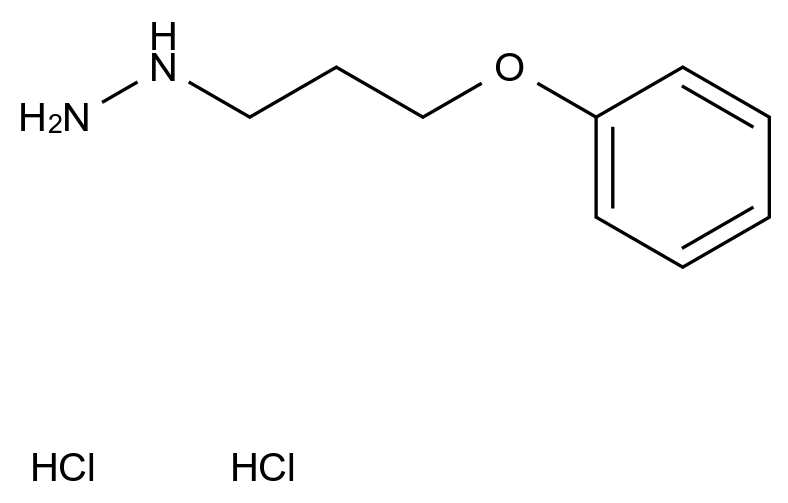 (3-苯氧基丙基)肼二盐酸盐 (3-Phenoxypropyl)hydrazine Dihydrochloride CAS 1808112-54-0 结构式 Chemical Structure