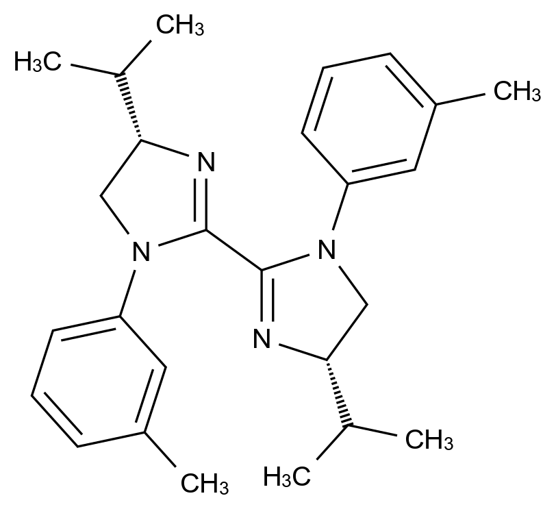 (4S,4'S)-4,4'-Diisopropyl-1,1'-di-m-tolyl-4,4',5,5'-tetrahydro-1H,1'H-2,2'-biimidazole CAS 2374958-85-5 chemical structure