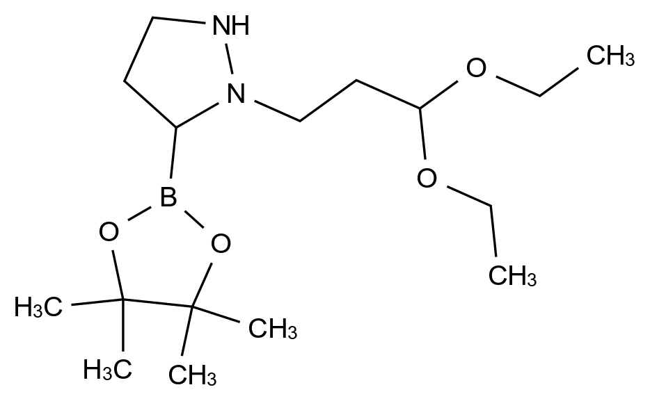  1-(3,3-diethoxypropyl)-5-(4,4,5,5-tetramethyl-1,3,2-dioxaborolan-2-yl)-1H-pyrazole CAS 847818-78-4 结构式 Chemical Structure