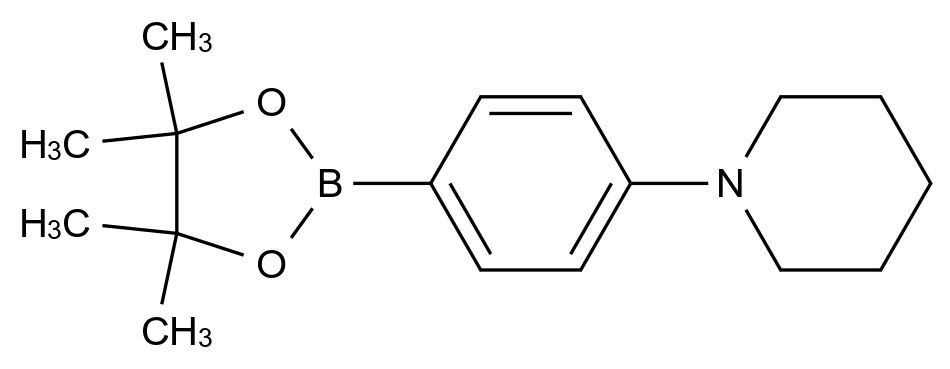 1-(4-(4,4,5,5-Tetramethyl-1,3,2-dioxaborolan-2-yl)phenyl)piperidine CAS 852227-96-4 结构式 Chemical Structure