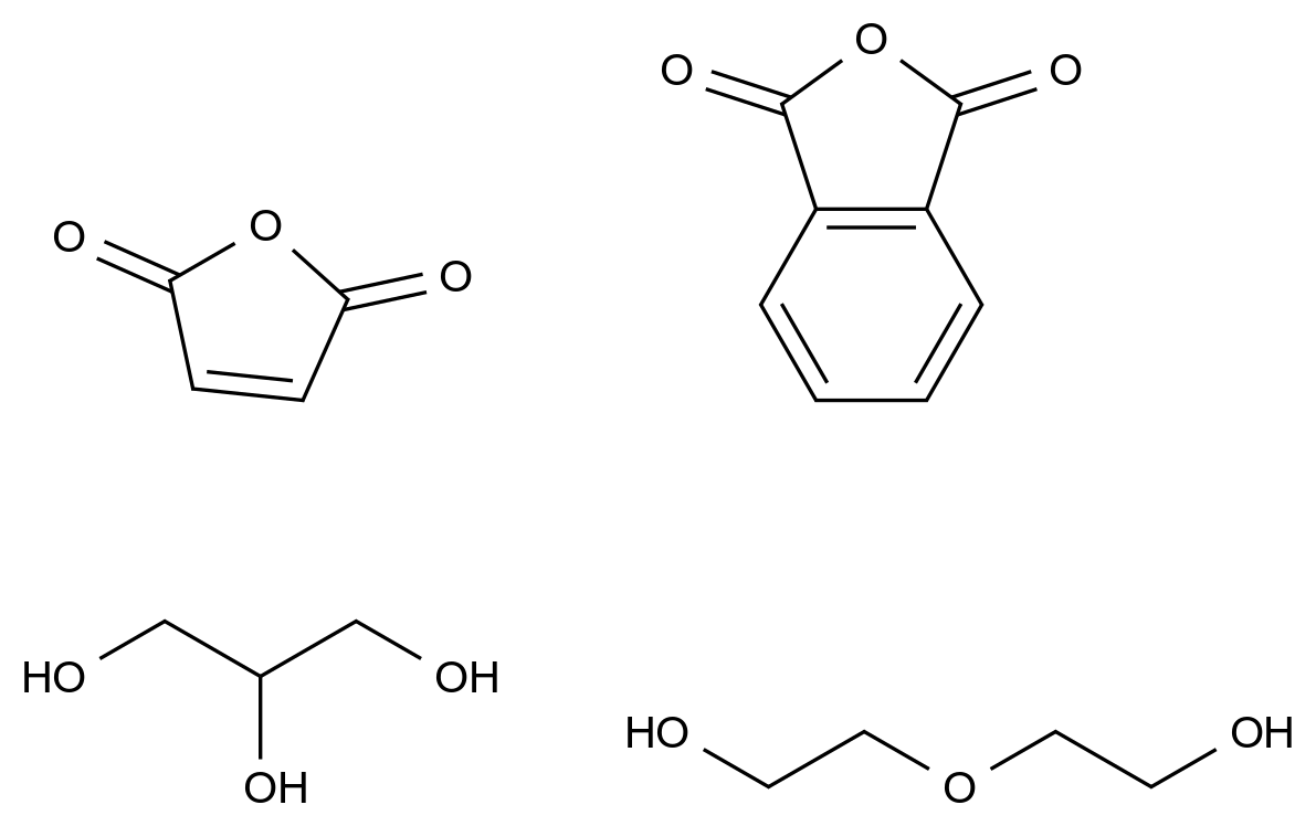 1,3-Isobenzofurandione, polymer with 2,5-furandione, 2,2'-oxybis[ethanol] and 1,2,3-propanetriol CAS 34540-93-7 chemical structure