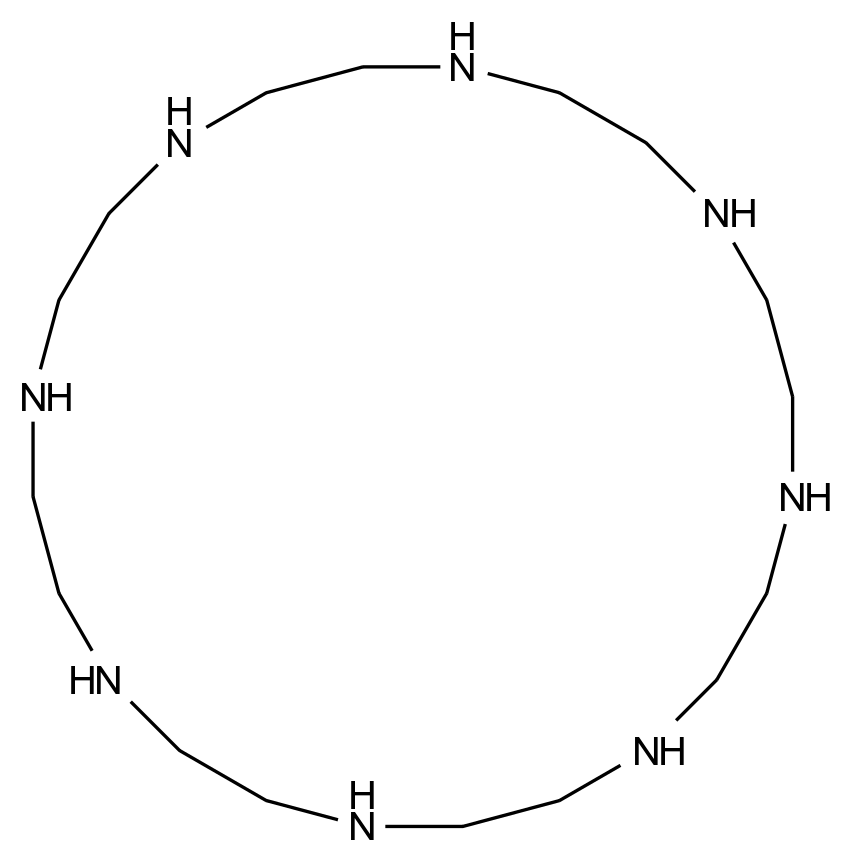  1,4,7,10,13,16,19,22-Octazacyclotetracosane CAS 297-11-0 结构式 Chemical Structure