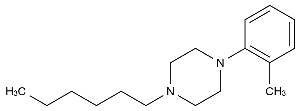  1-Hexyl-4-(2-methylphenyl)piperazine CAS 866151-47-5 结构式 Chemical Structure