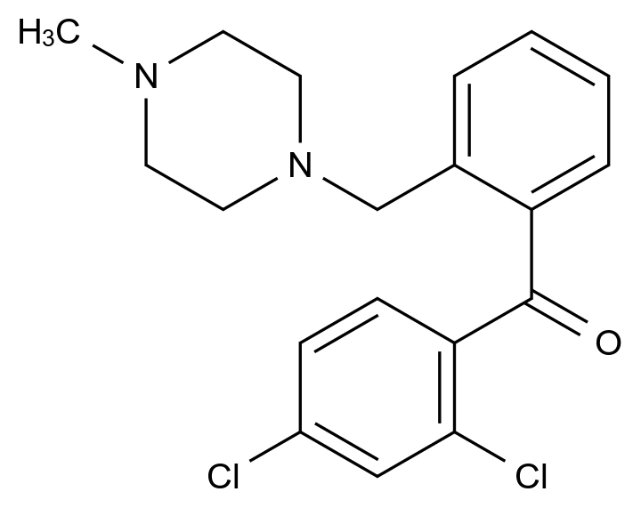 2,4-Dichloro-2-(4-methylpiperazinomethyl) benzophenon CAS 898762-33-9 chemical structure