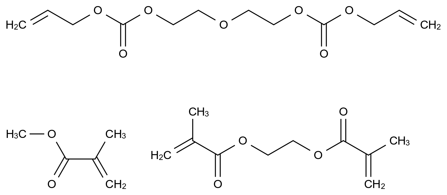 2,5,8,10-Tetraoxatridec-12-enoic acid, 9-oxo-, 2-propen-1-yl ester, polymer with 1,1'-(1,2-ethanediyl) bis(2-methyl-2-propenoate) and methyl 2-methyl-2-propenoate CAS 61778-83-4 chemical structure