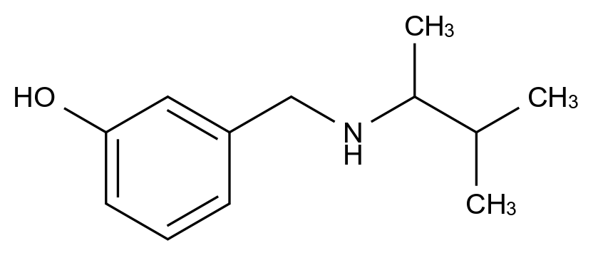  3-(((3-Methylbutan-2-yl)amino)methyl)phenol CAS 960250-51-5 结构式 Chemical Structure