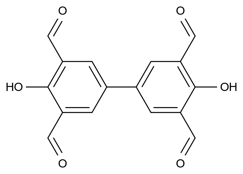 3,3',5,5'-Tetraformyl-4,4'-biphenyldiol CAS 286385-47-5 chemical structure