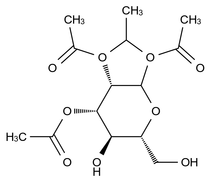  3-4-6-Tri-O-acetyl-1-2-O-ethylidene-β-D-mannopyranoside CAS 630102-81-7 结构式 Chemical Structure